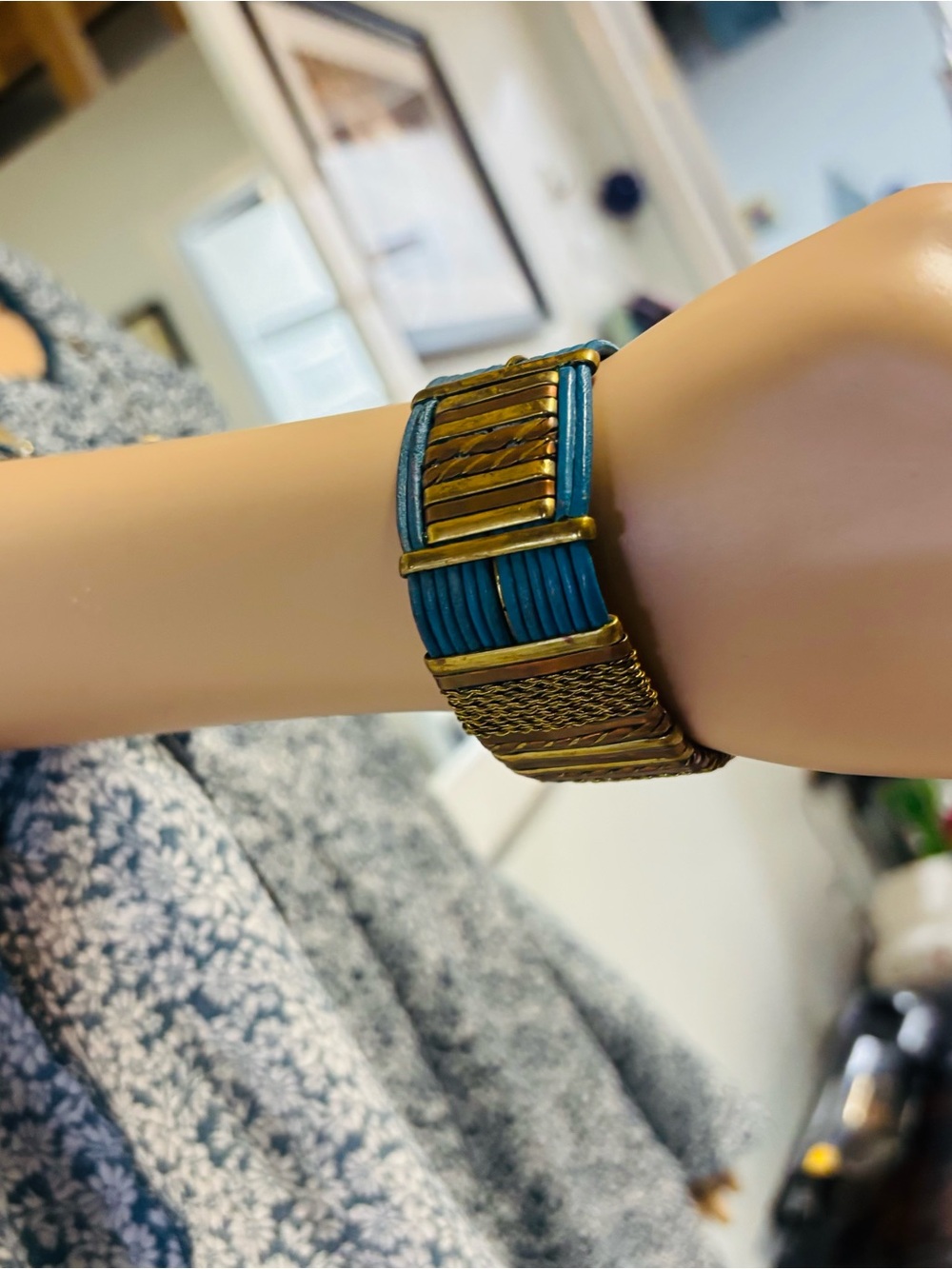 ❤️Vintage Alexis Kirk Egyptian Revival Leather Parure Necklace and Bracelet - Picture 8 of 9